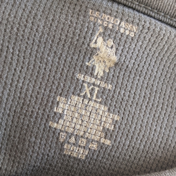 U.S. Polo Association Waffle Knit Pullover Long Sleeve Crew Neck Olive Green XL - Picture 3 of 3